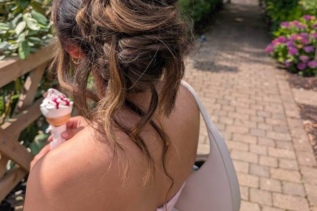 Back view of romantic updo