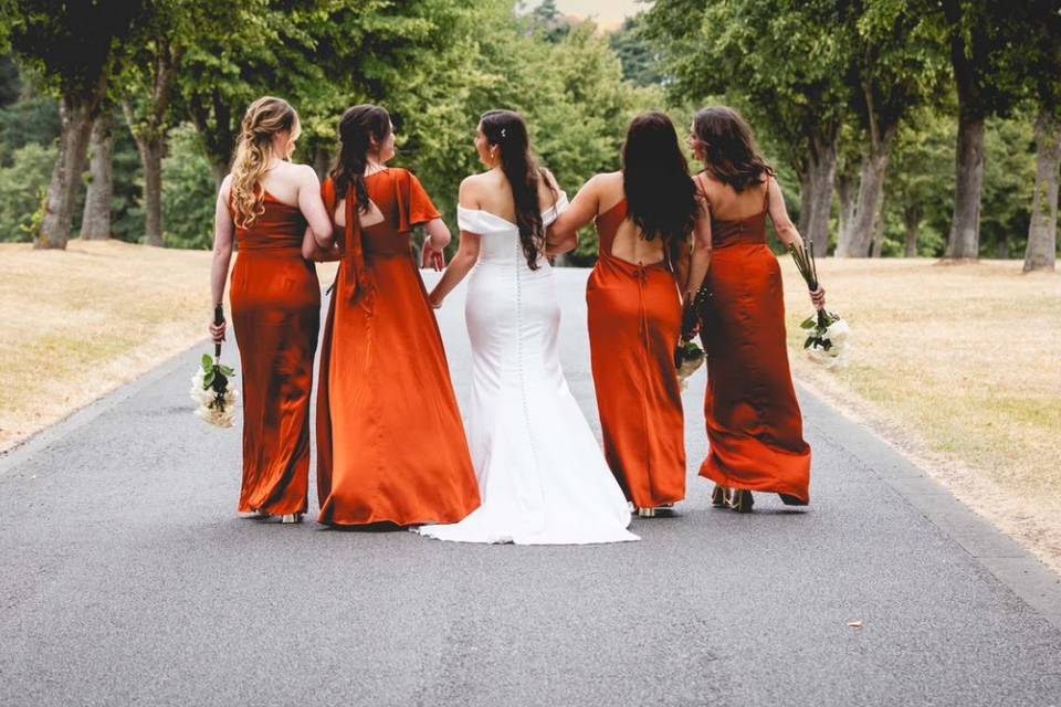 Bridal party back view
