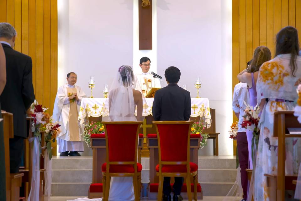 At the altar