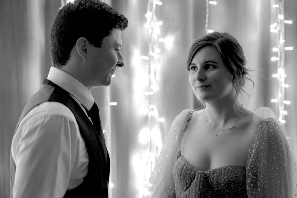 E&A black and white wedding