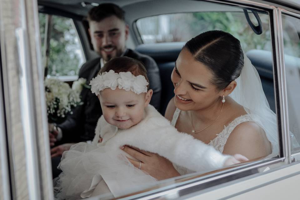 Bride and daughter