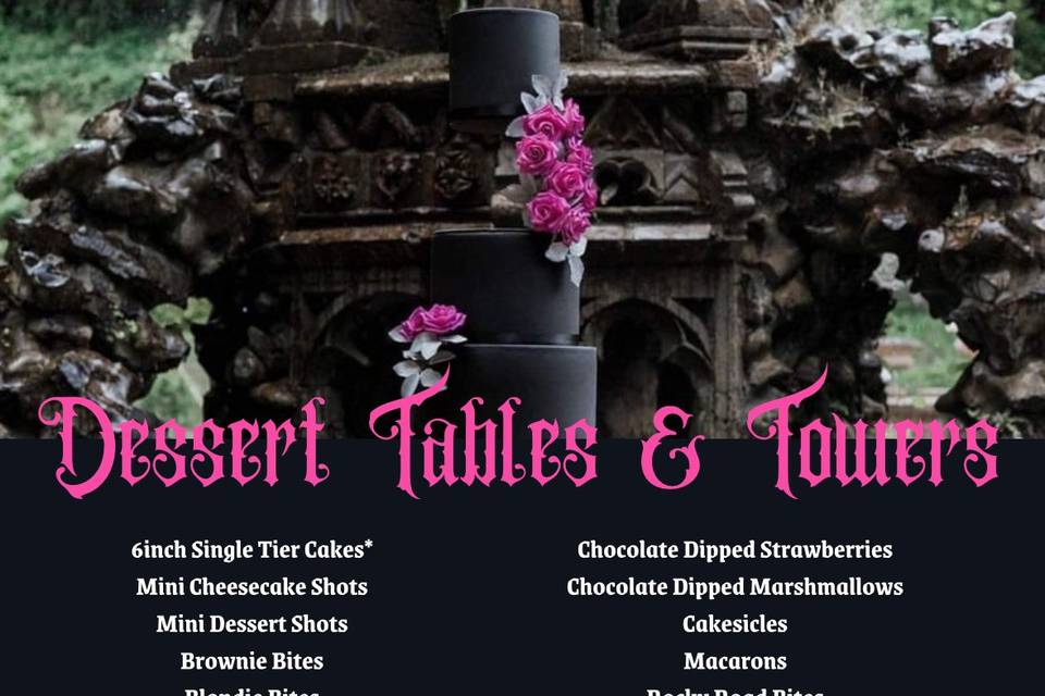 Dessert table menu