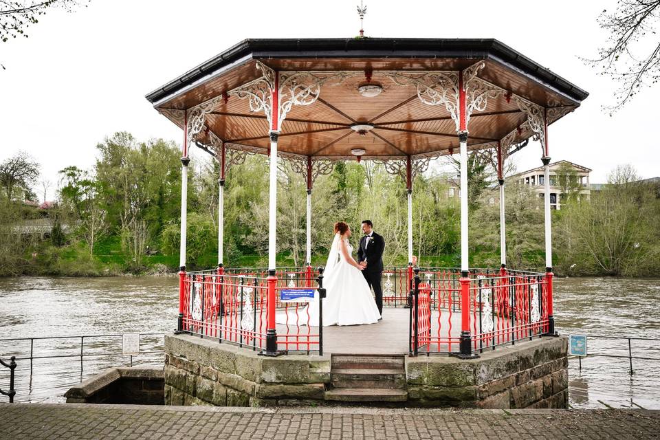 Bandstand wedding photo