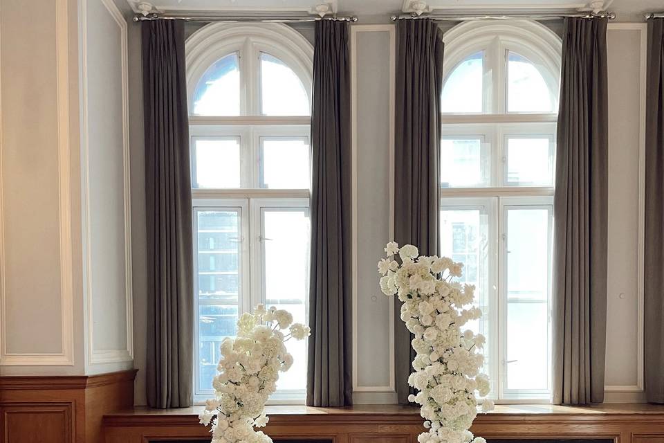 White floral arch