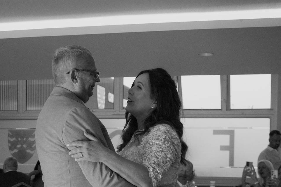 First dance black and white