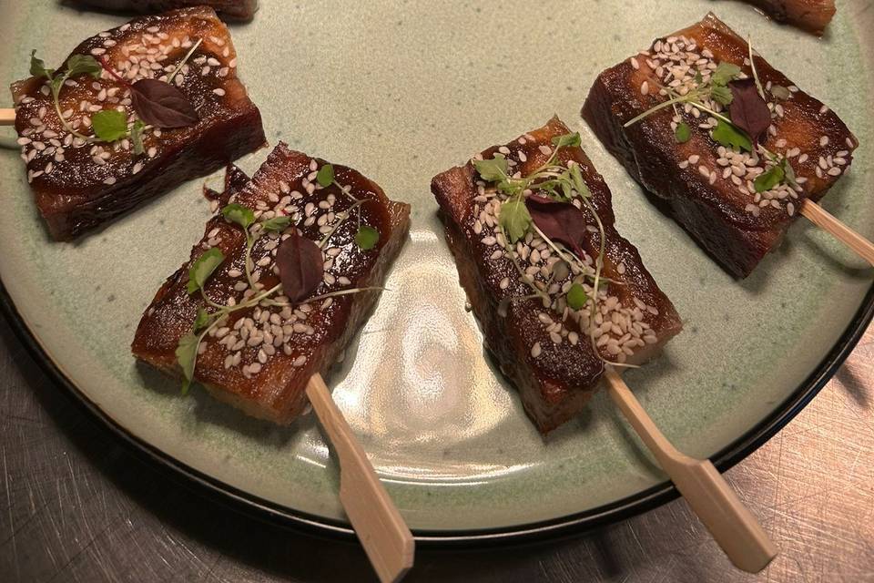 Pork belly canapé