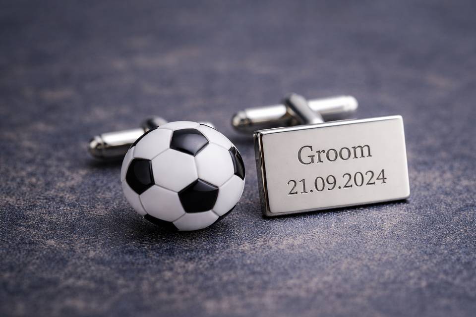 Personalised groom cufflinks