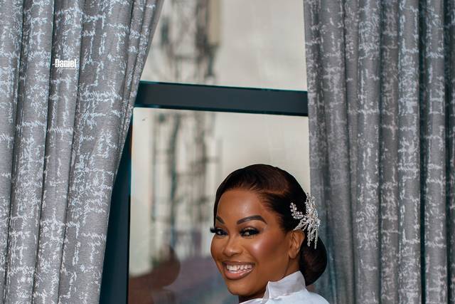 Bride in her robe
