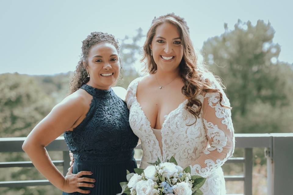 Bride and maid of honour