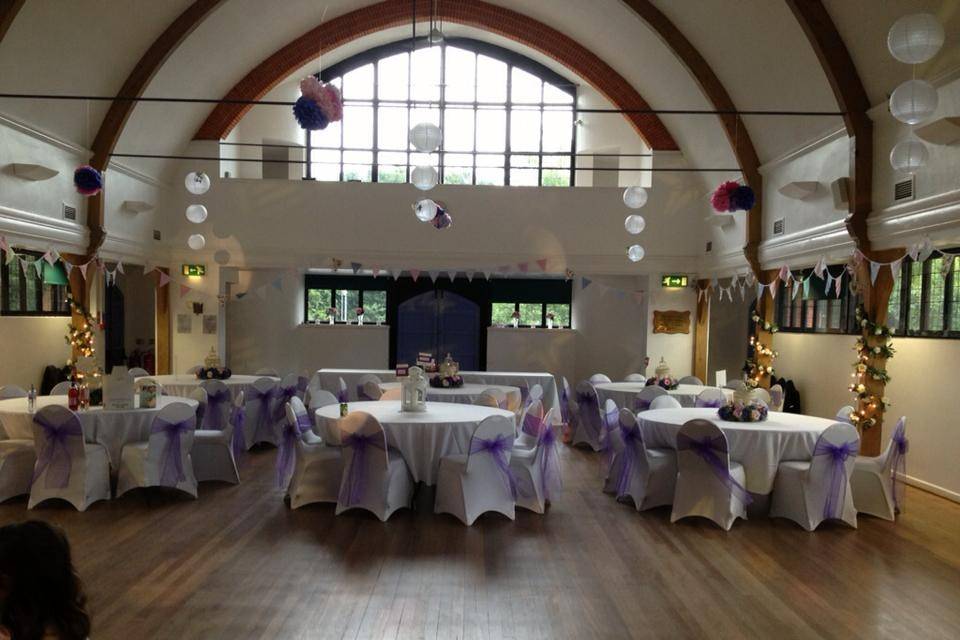 Chair covers with Purple sash