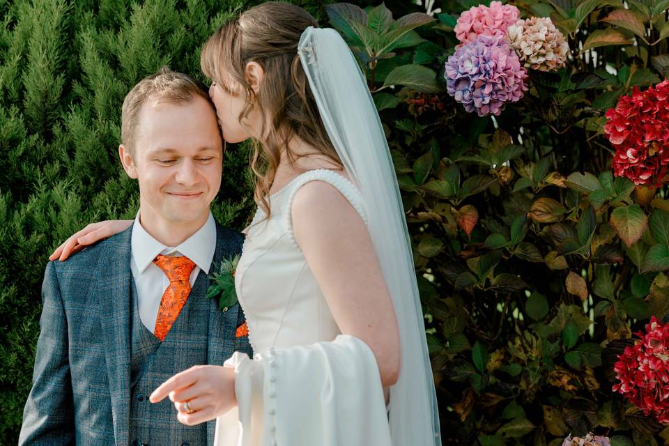 By the Hydrangeas