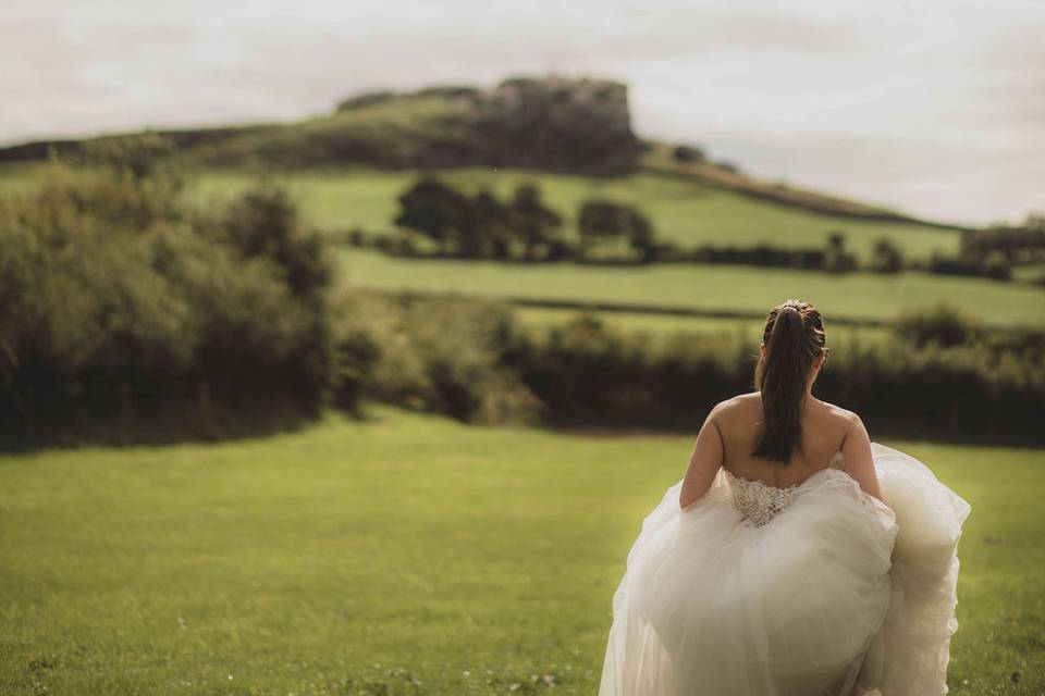Wedding field with Crag views