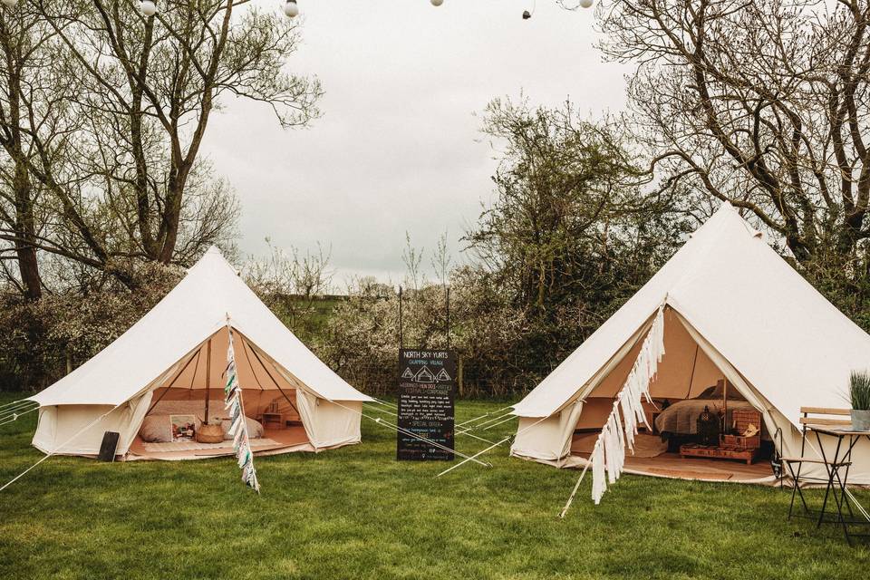 Bell tents in the valley