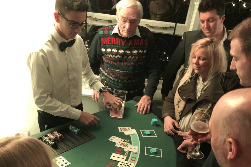 Guests enjoying blackjack