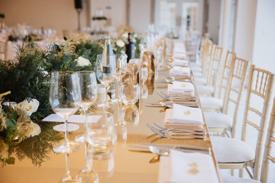 Gold table setting