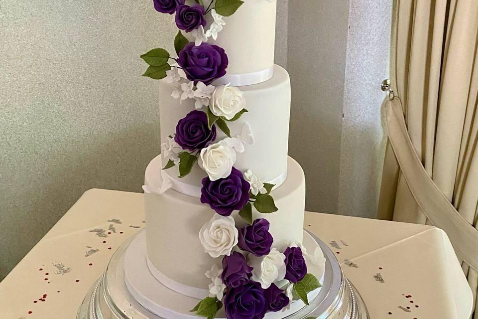 Purple and white