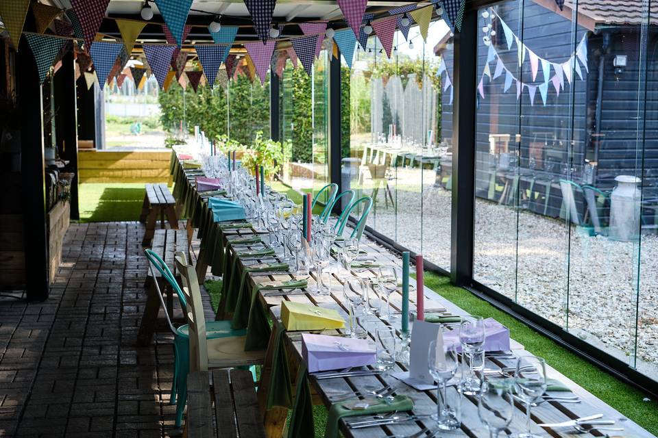 Colourful wedding tables