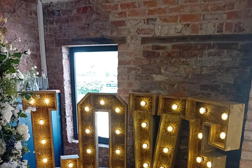 Our beautiful rustic letters