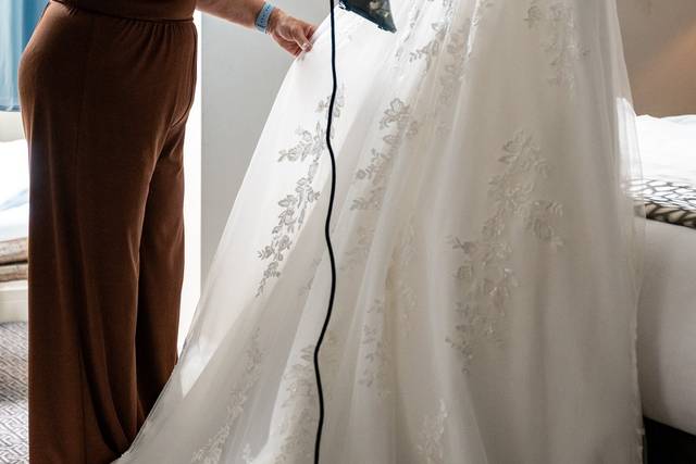 The brides gown prep