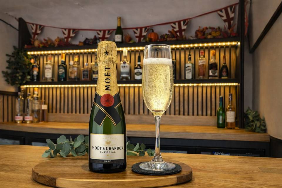 Champagne stocked as standard