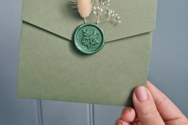Wax seal and dried flowers