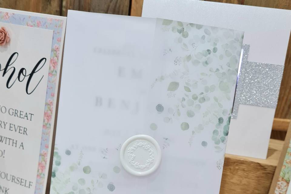 Vellum wrap with wax seal