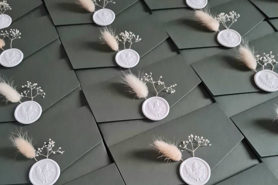 Wax seal and dried flowers