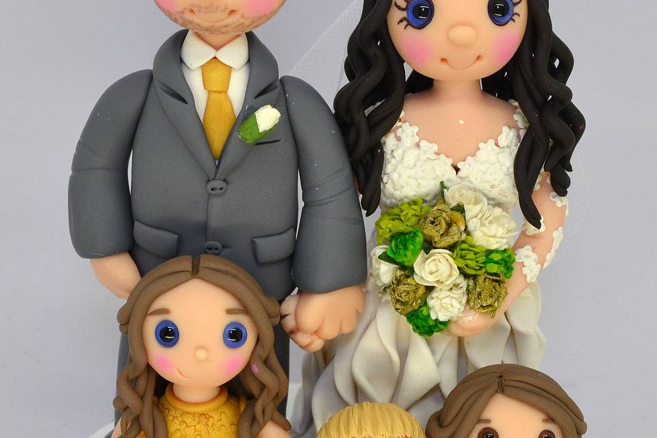Sitting Dark Skinned Bride & Groom Cake Toppers Coloured Bride and Groom Wedding  Cake Toppers