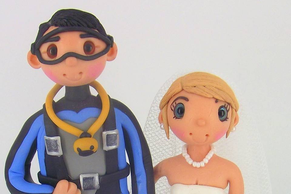 Scuba Wedding cake topper