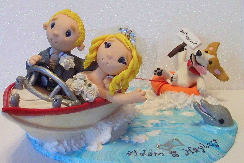 Boat wedding cake topper