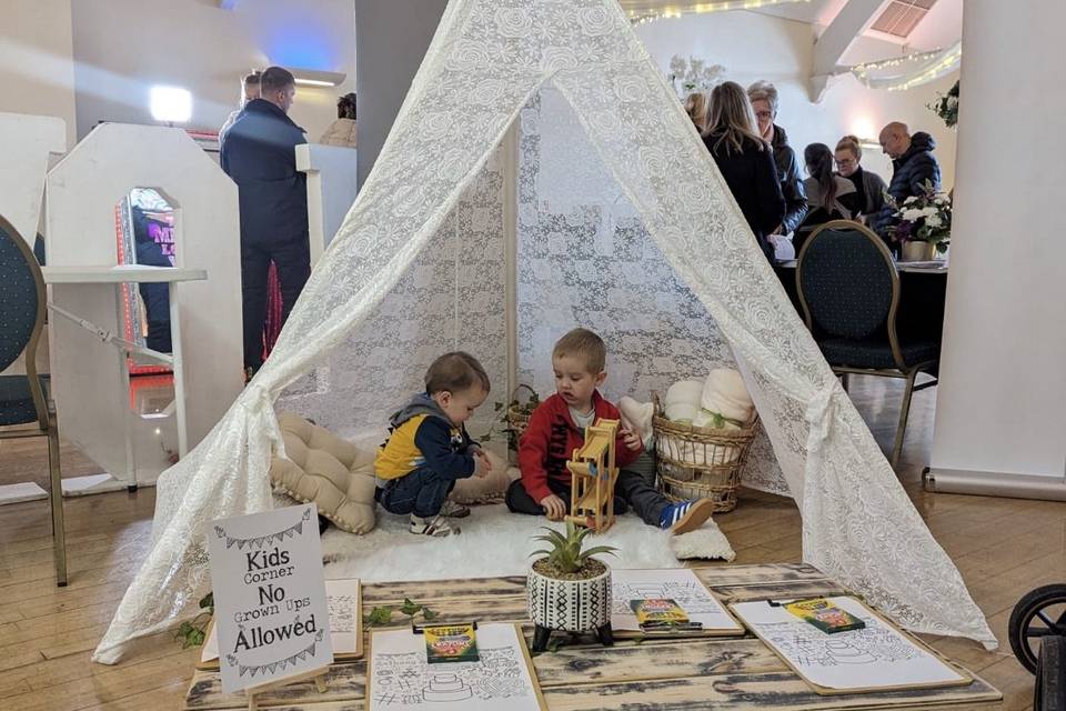 Neutral themed teepee.