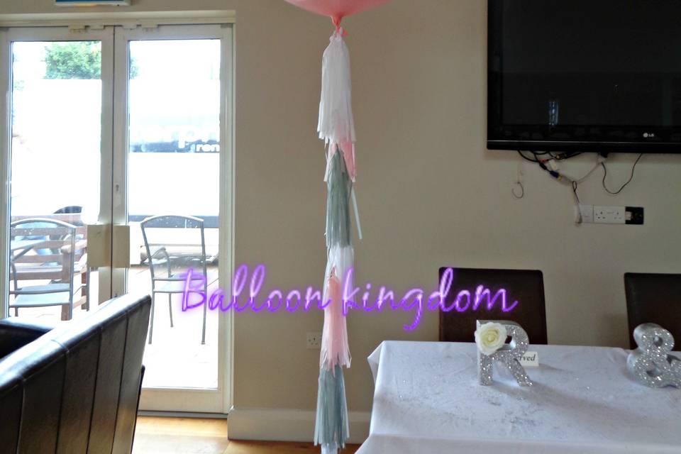 Giant balloon with tassel tail