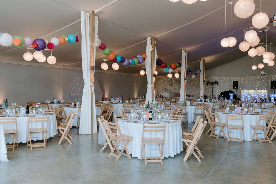 Inside barn