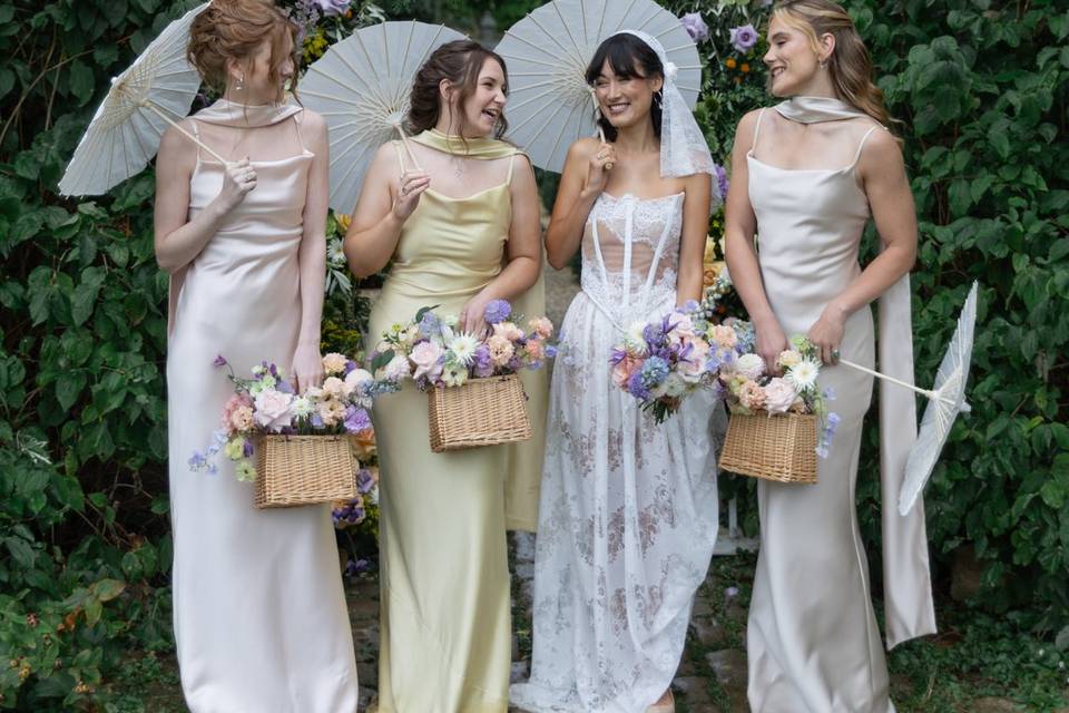 Bride and bridesmaids