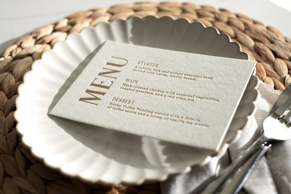 Foiled Menu