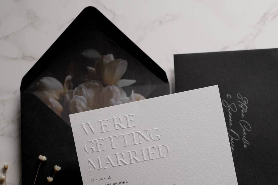 Embossed Save the Date