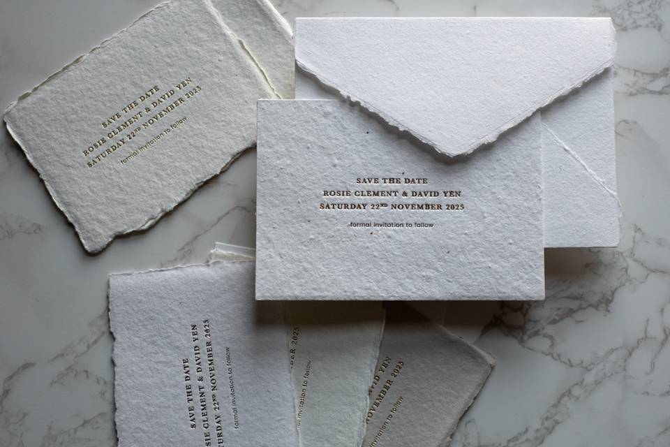 Handmade Paper with Gold Foil