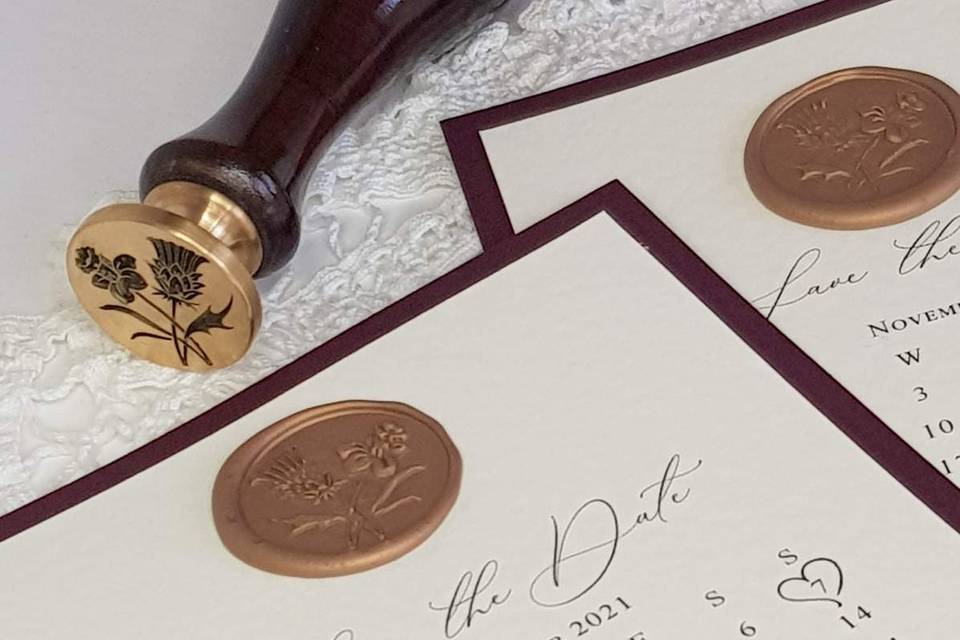 Wax seal save the date