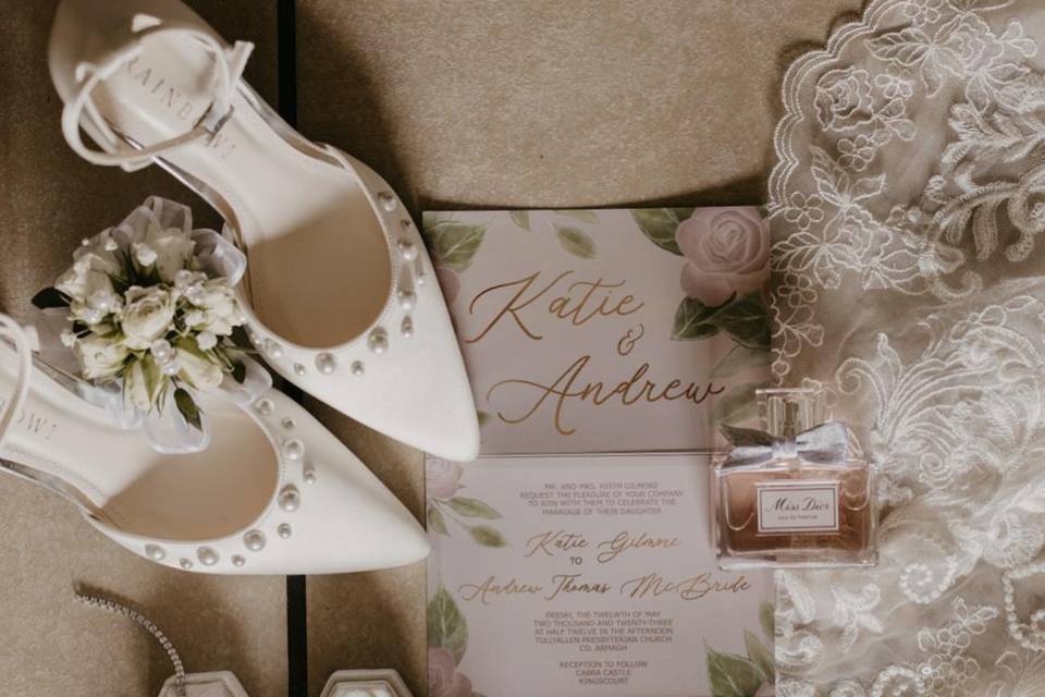 Rose gold floral foil