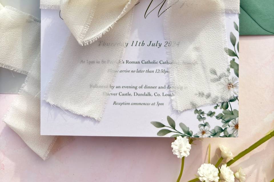Invitation with huge bow