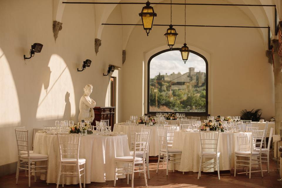 Table set up in the loggia