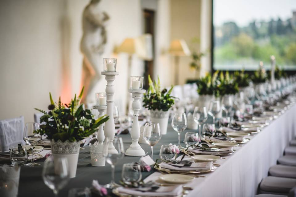 Long table wedding reception