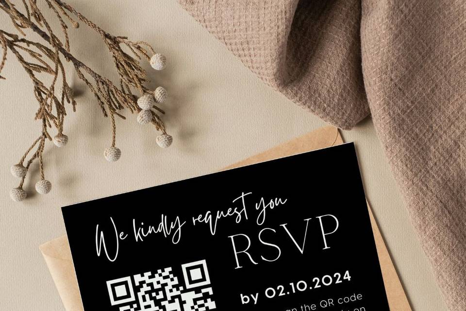 Timeless Black RSVP with QR