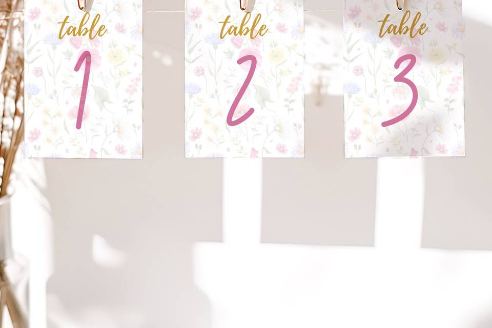 Garden Party Table Numbers