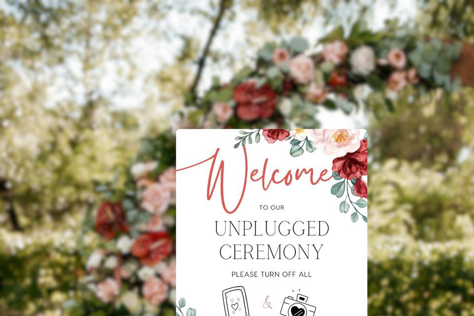 Unplugged Ceremony Sign