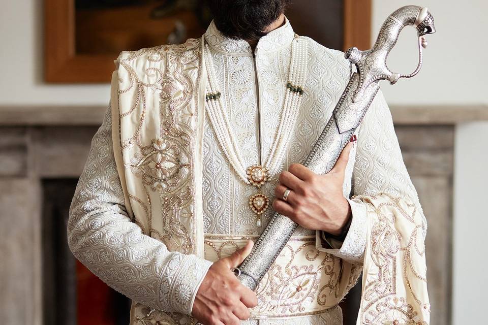 The groom at a Sikh wedding