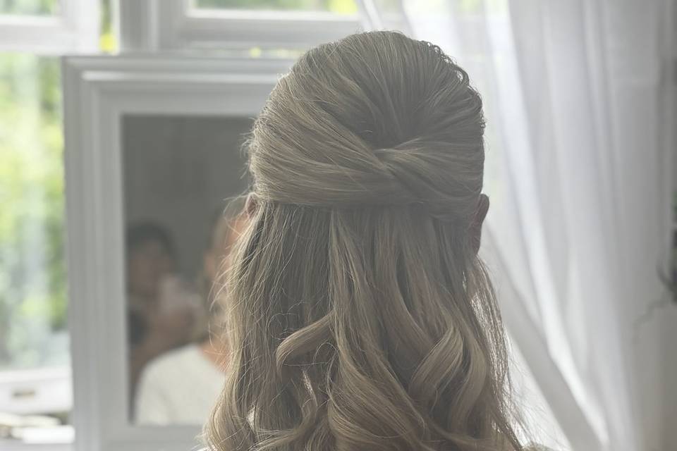 Hair up half down