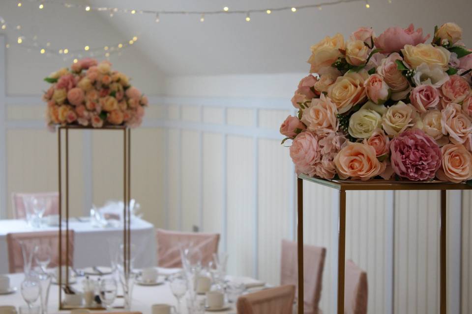 Silk floral centrepieces