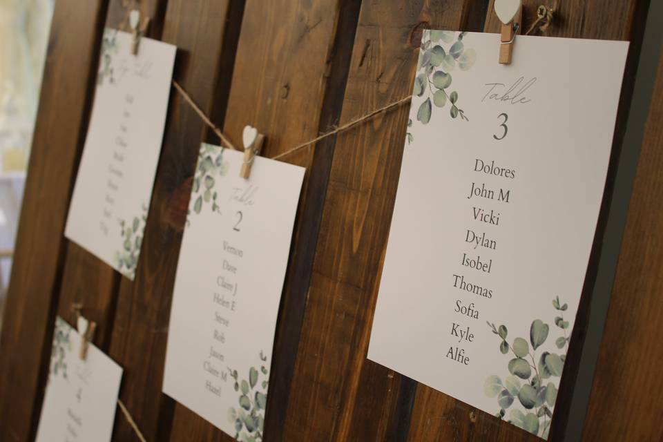 Bespoke table plan