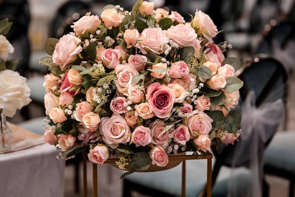 Silk floral centrepiece